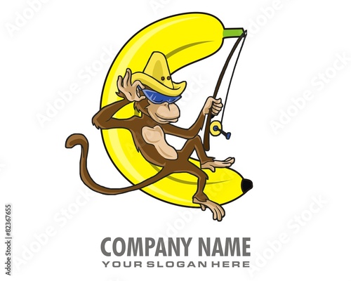 monkey banana image vector