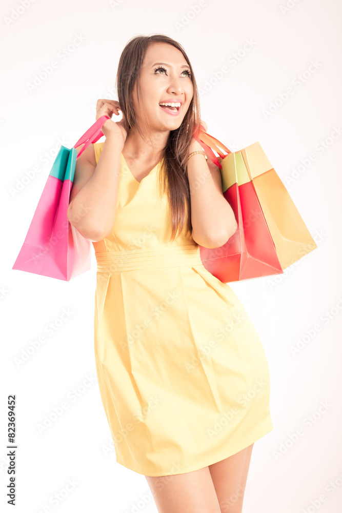 Shopping woman holding shopping bags