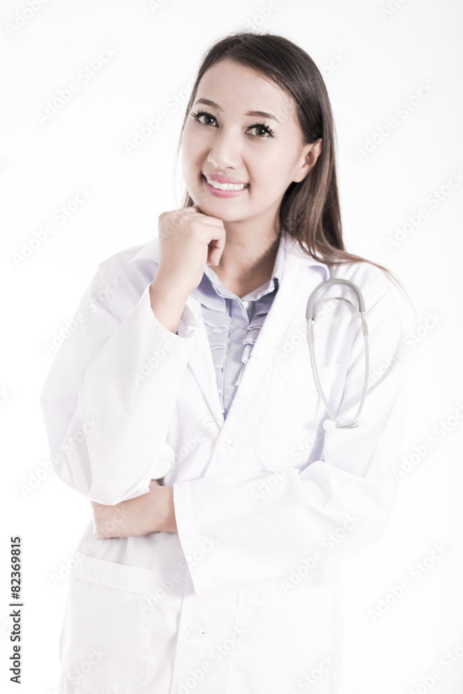 Smiling medical doctor woman with stethoscope Smiling medical doctor woman with stethoscope