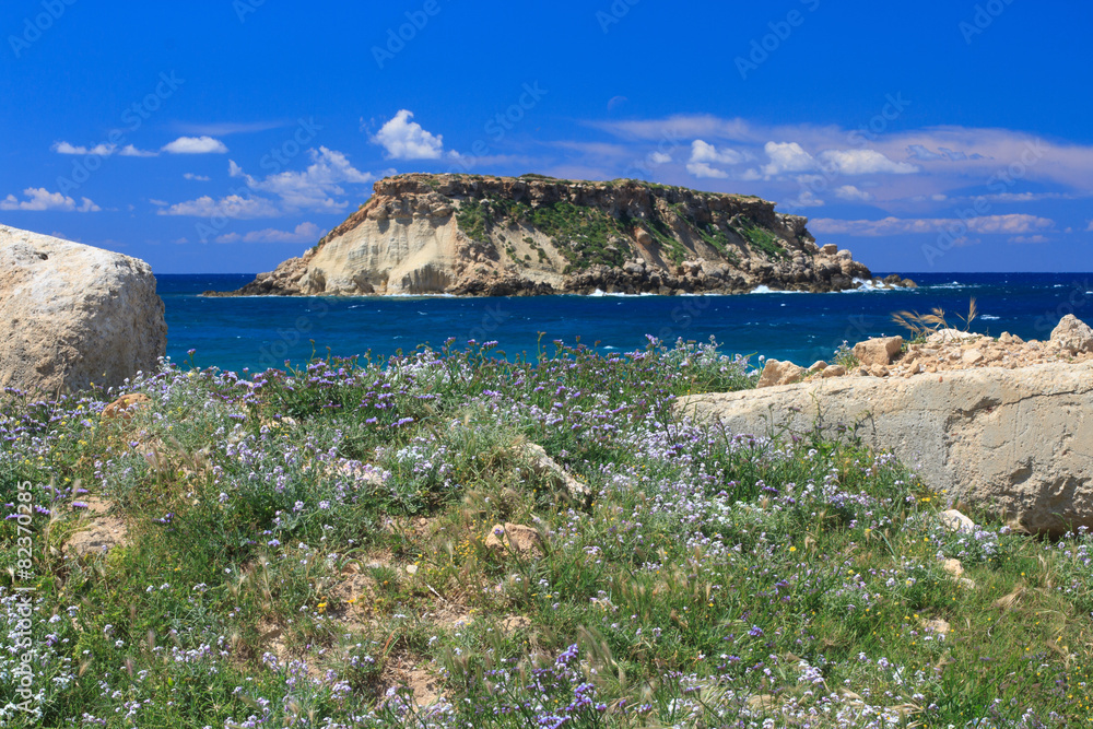 Mediterranean island Geronisos near the Akamas peninsula. Cyprus