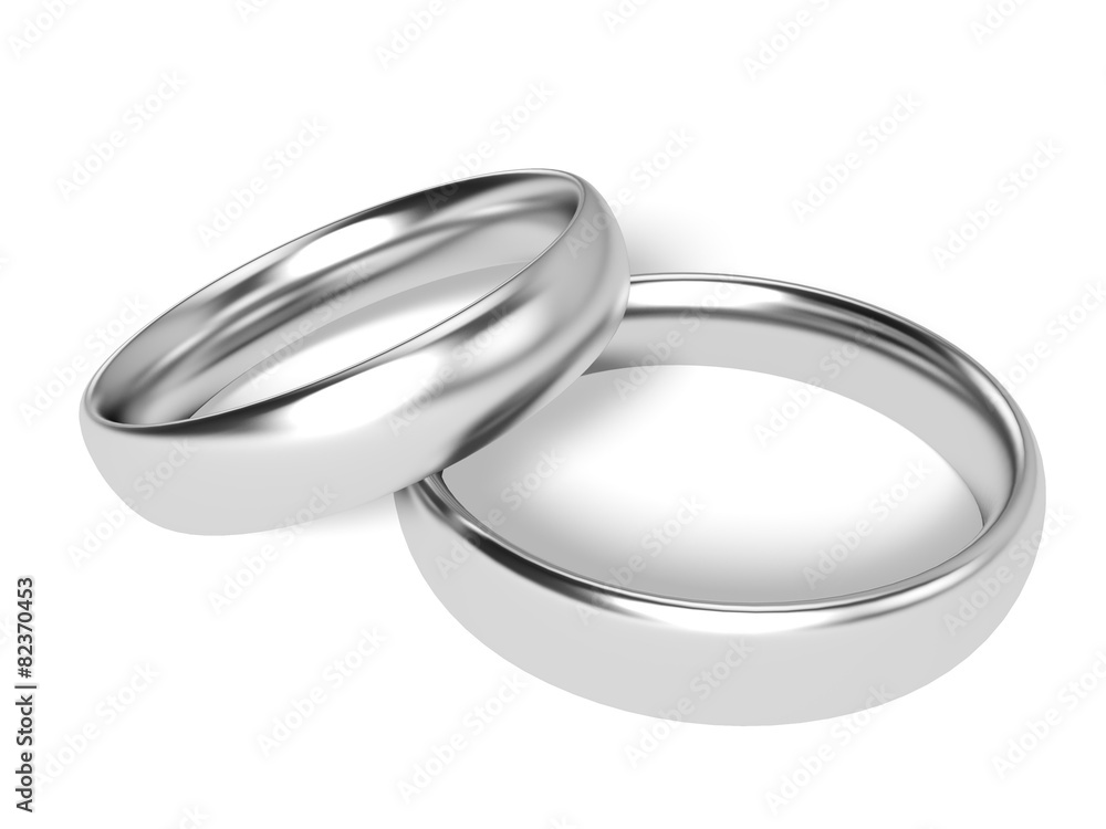 Wedding Ring. 3D. Two Platinum or Silver Wedding Rings - Wedding Ring. 3D. Two Platinum or Silver Wedding Rings -