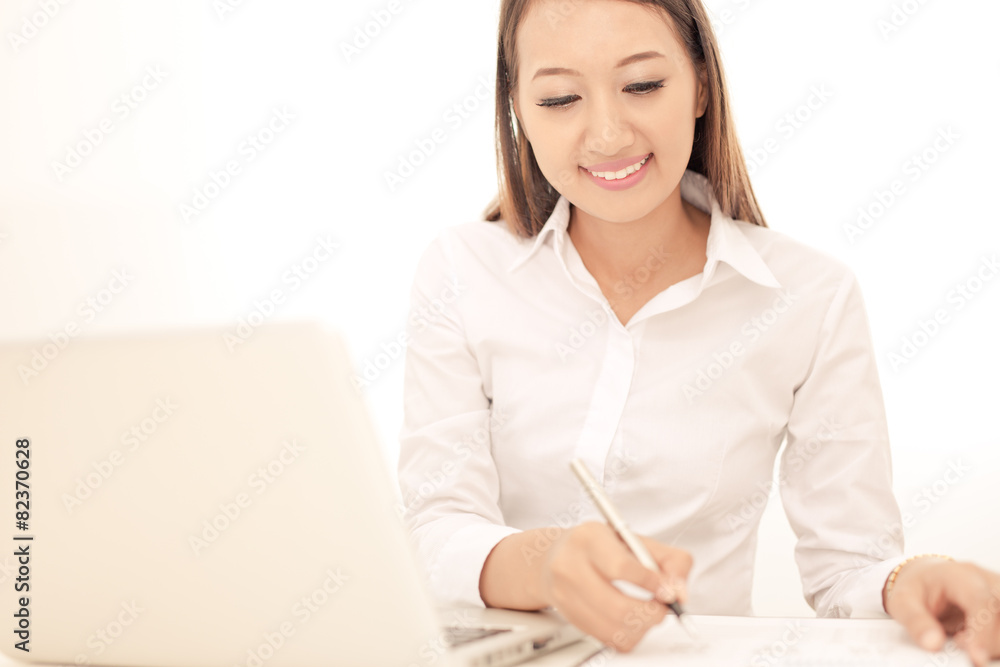 Young business woman working at office Young business woman working at office
