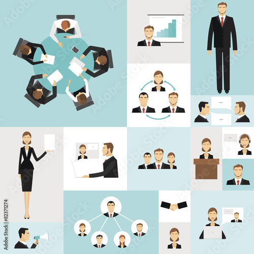 Business meeting icons