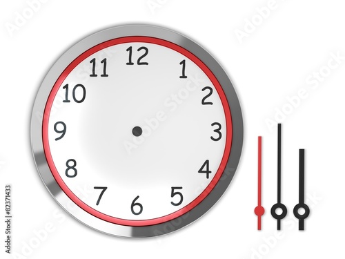 Clock. 3D. Clock with Separated Hands