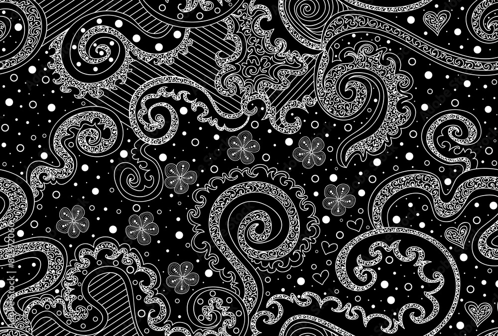Magic abstract vector seamless with doodles,hearts,flowers Magic abstract vector seamless with doodles,hearts,flowers