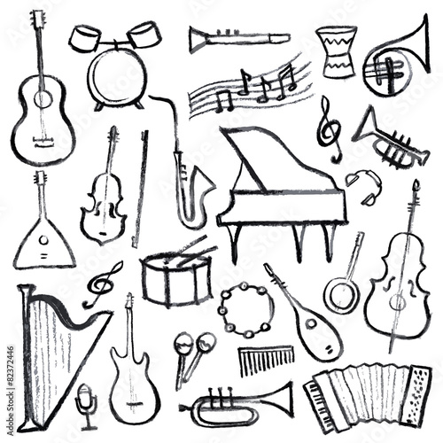 Set of music instruments