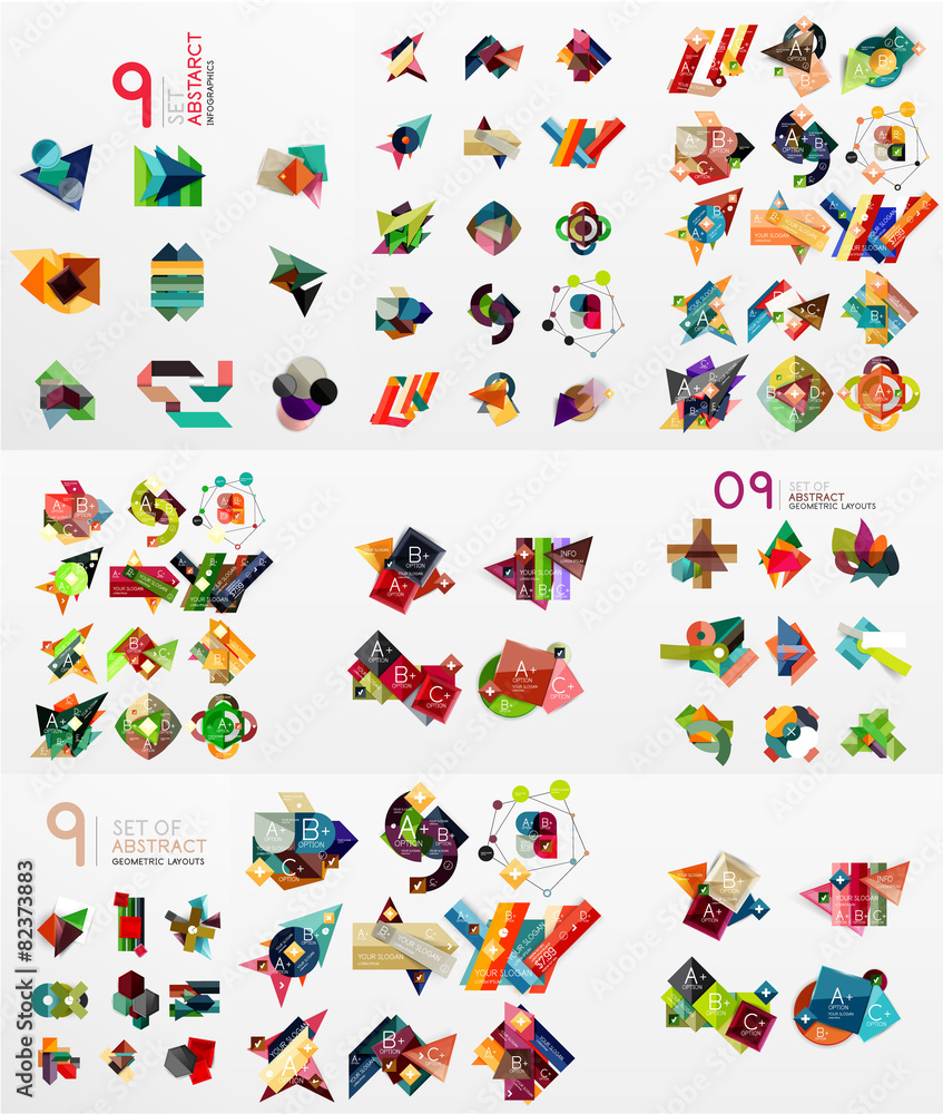 Vector set of paper graphics Vector set of paper graphics