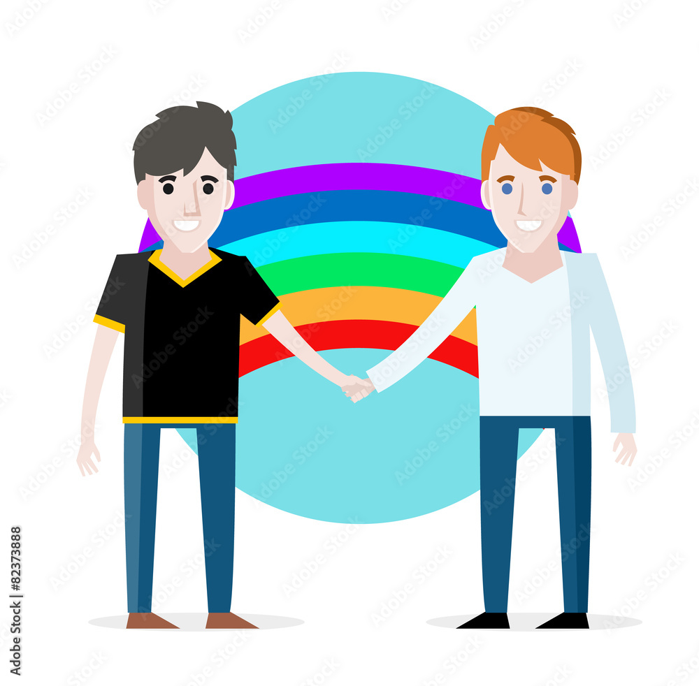 una pareja de gays enamorados Stock Vector | Adobe Stock