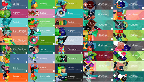 Mega collection of flat web infographic concepts and banners