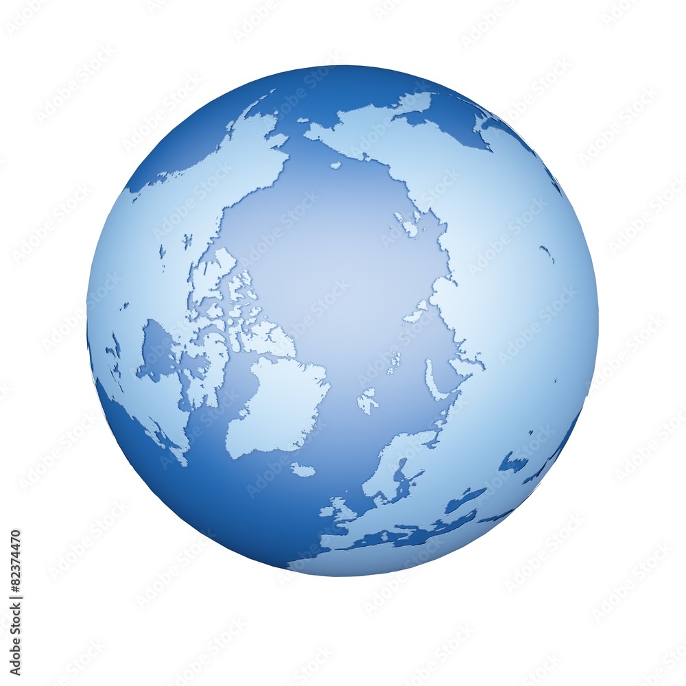 Naklejka premium Globe. 3D. Arctic Zone Elements of this image furnished by NASA.
