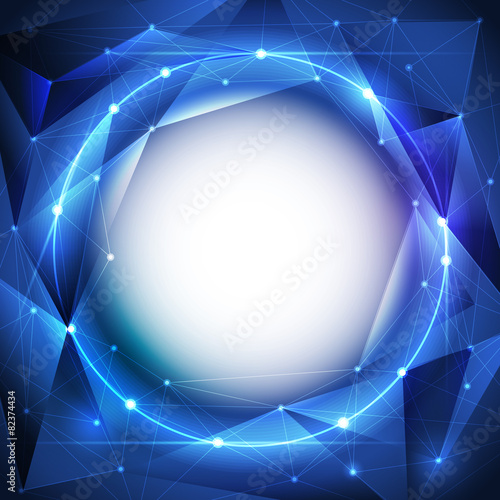 Abstract futuristic - Molecules and light polygons technology