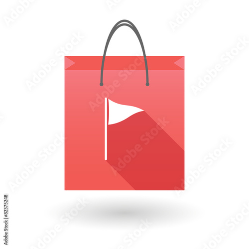 Red shopping bag icon with a golf flag