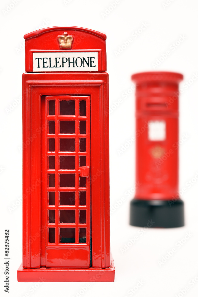 London postbox and telephone box London postbox and telephone box