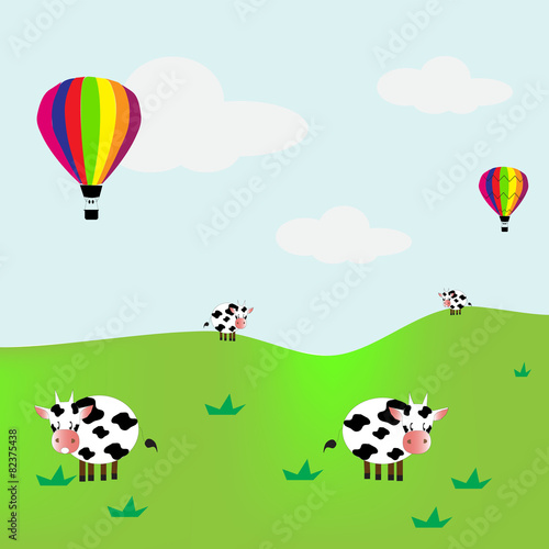 hot air baloons in hill