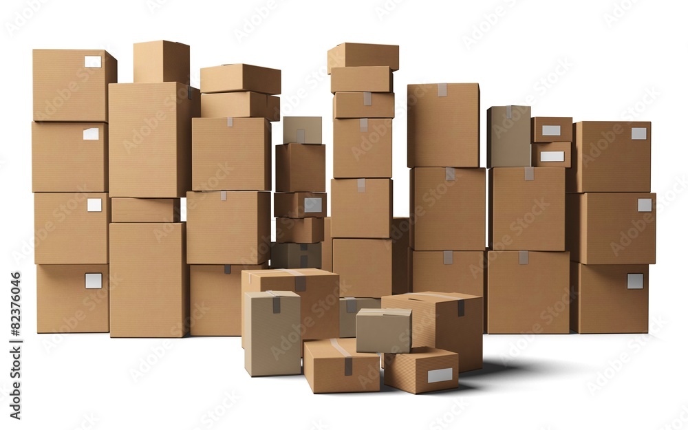 Box. 3D. Many Packages Box. 3D. Many Packages