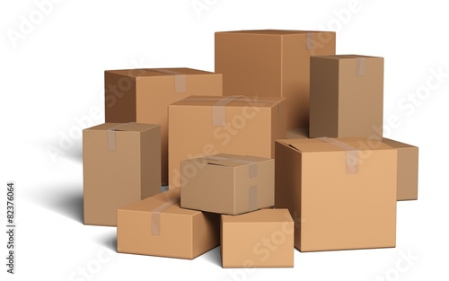 Box. 3D. Cardboard Packages