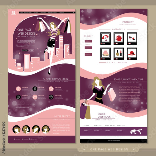 shopping concept one page website template design