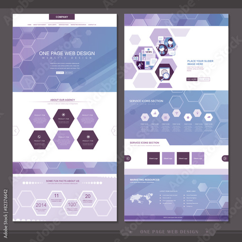 abstract one page website template design