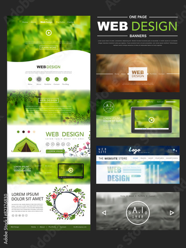 abstract one page website template design