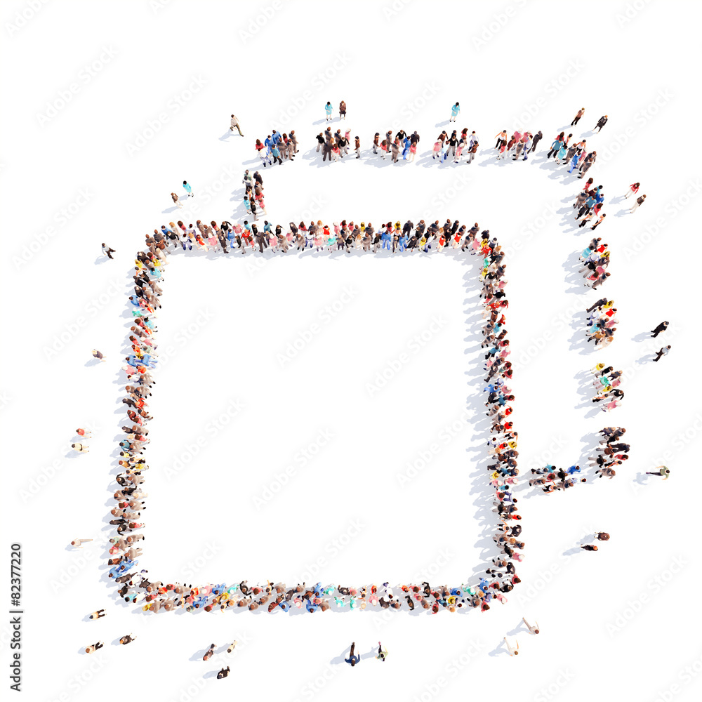 Obraz premium People in the form of an abstract symbol business.