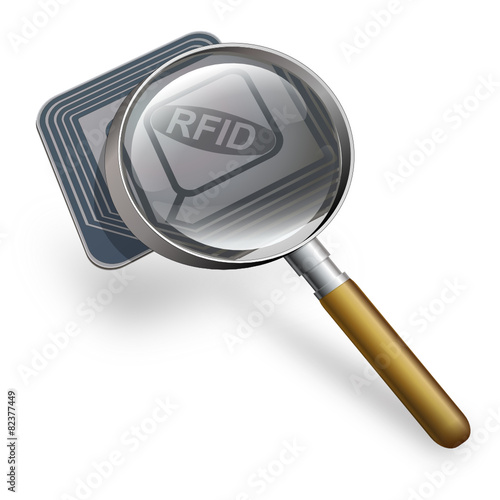 3D RFID chip with a magnifying glass