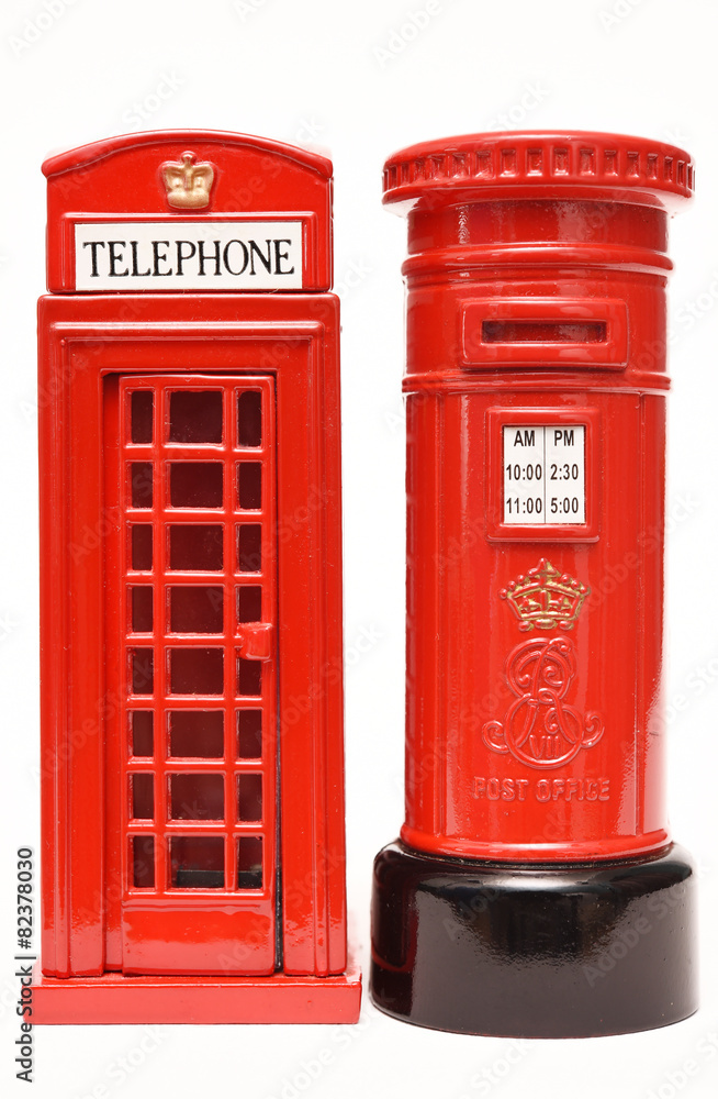 London postbox and telephone box London postbox and telephone box