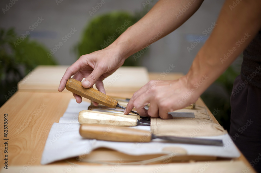Obraz premium Wood carving