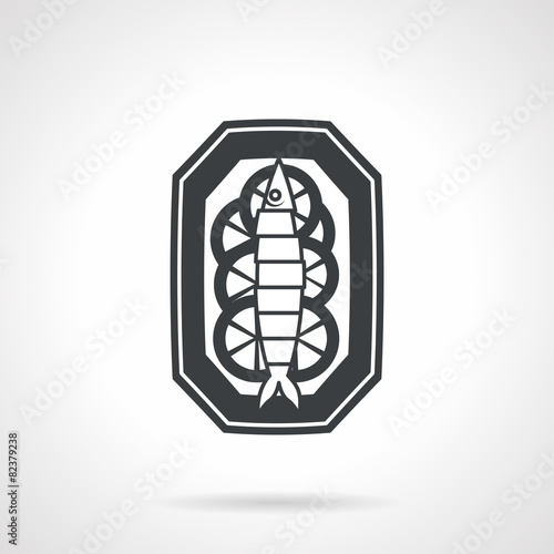 Fish dish black vector icon