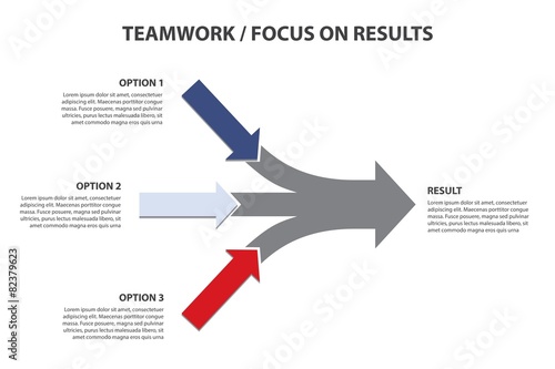 Focus on Results, Horizontal Arrows, Vector Infographic