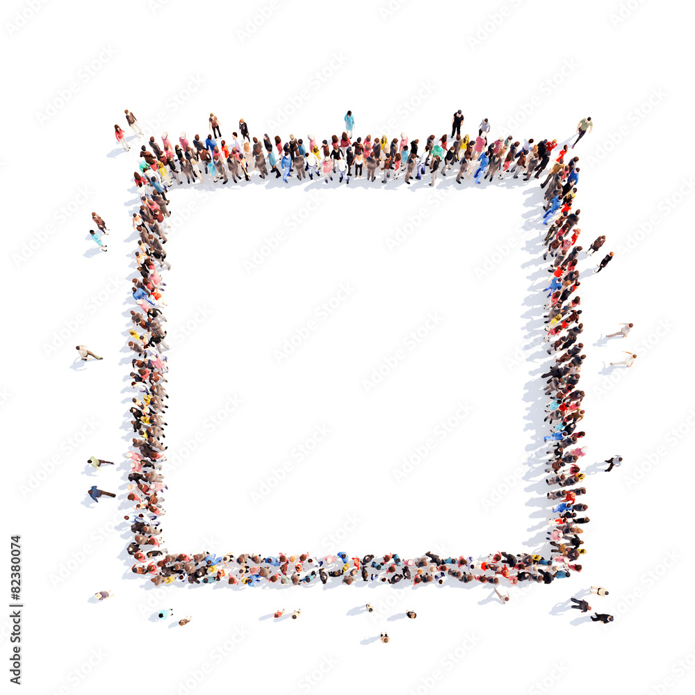 people in the form of a square. people in the form of a square.