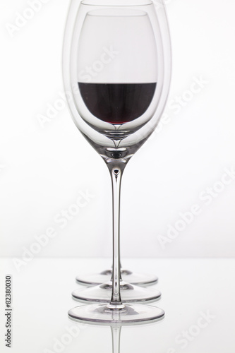 Wineglass with red  wine