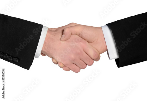 Business man shake hands closeup