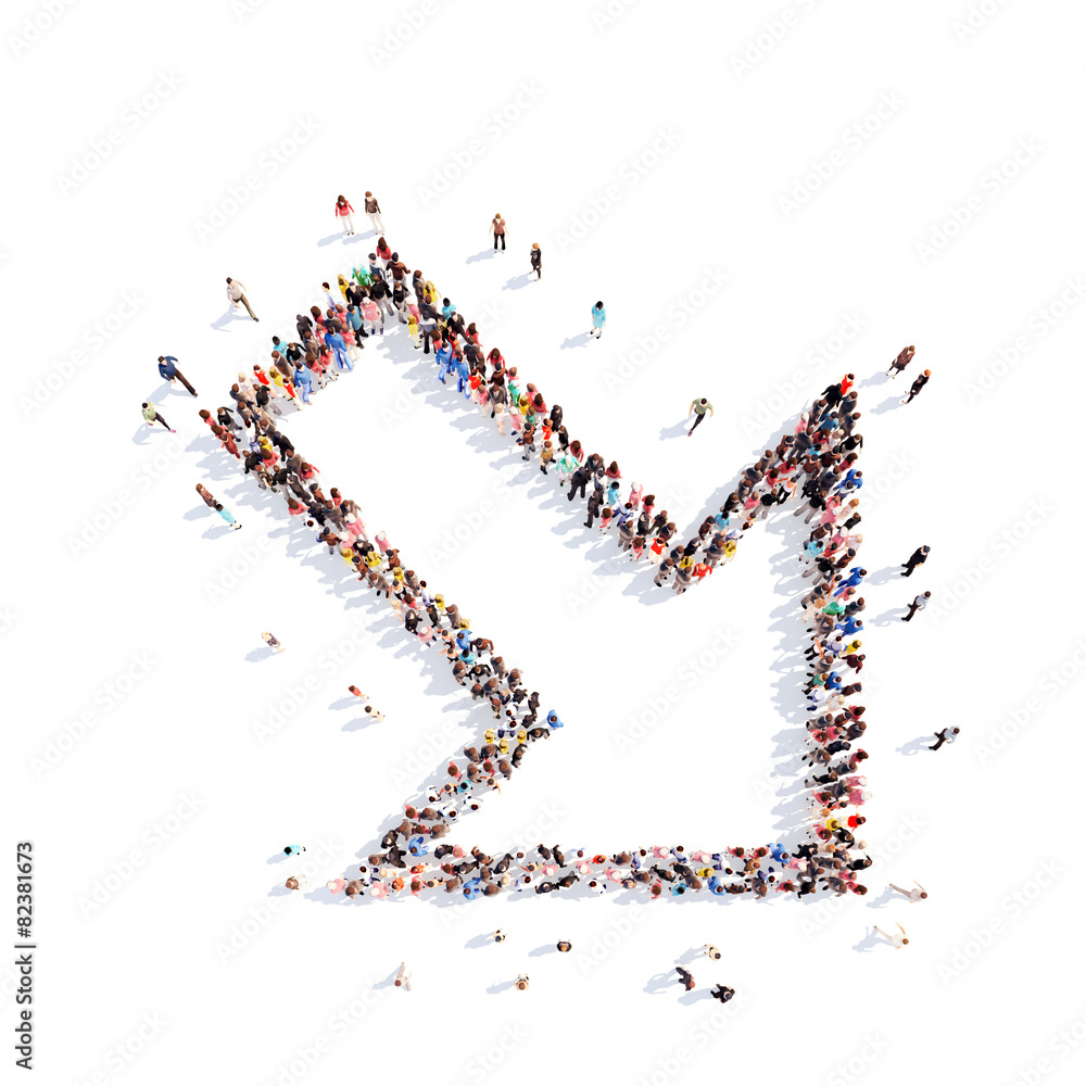 People in the form of arrows. People in the form of arrows.