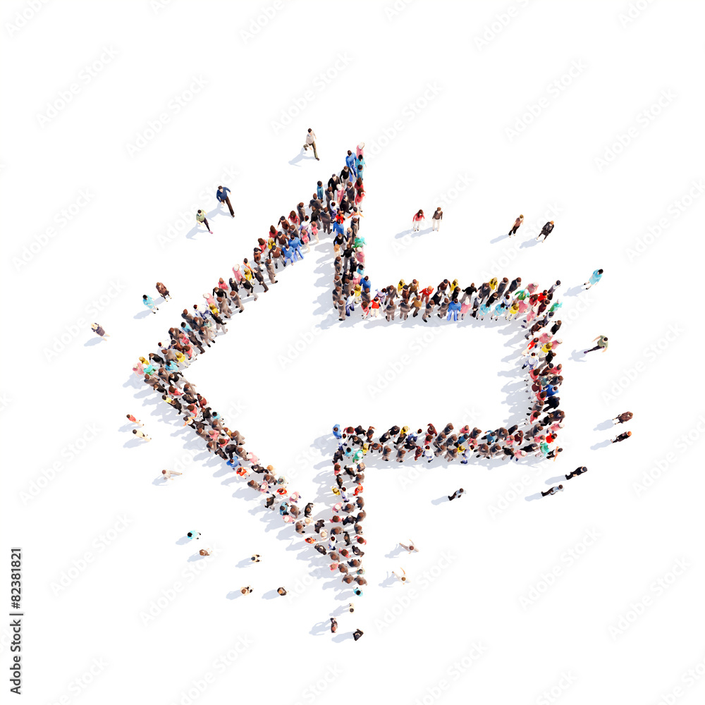 People in the form of arrows. People in the form of arrows.