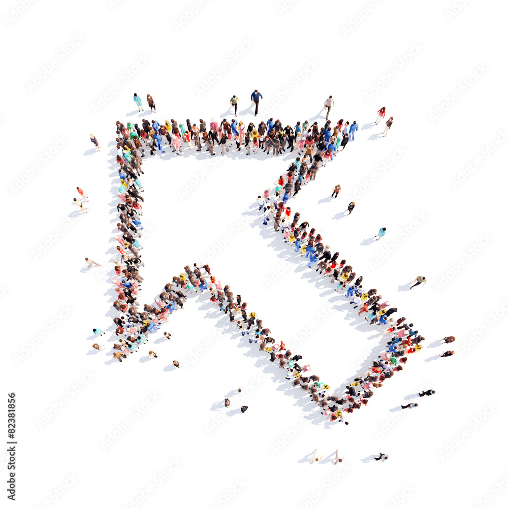 People in the form of arrows. People in the form of arrows.