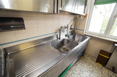 huge sink stainless steel industrial kitchen with tap