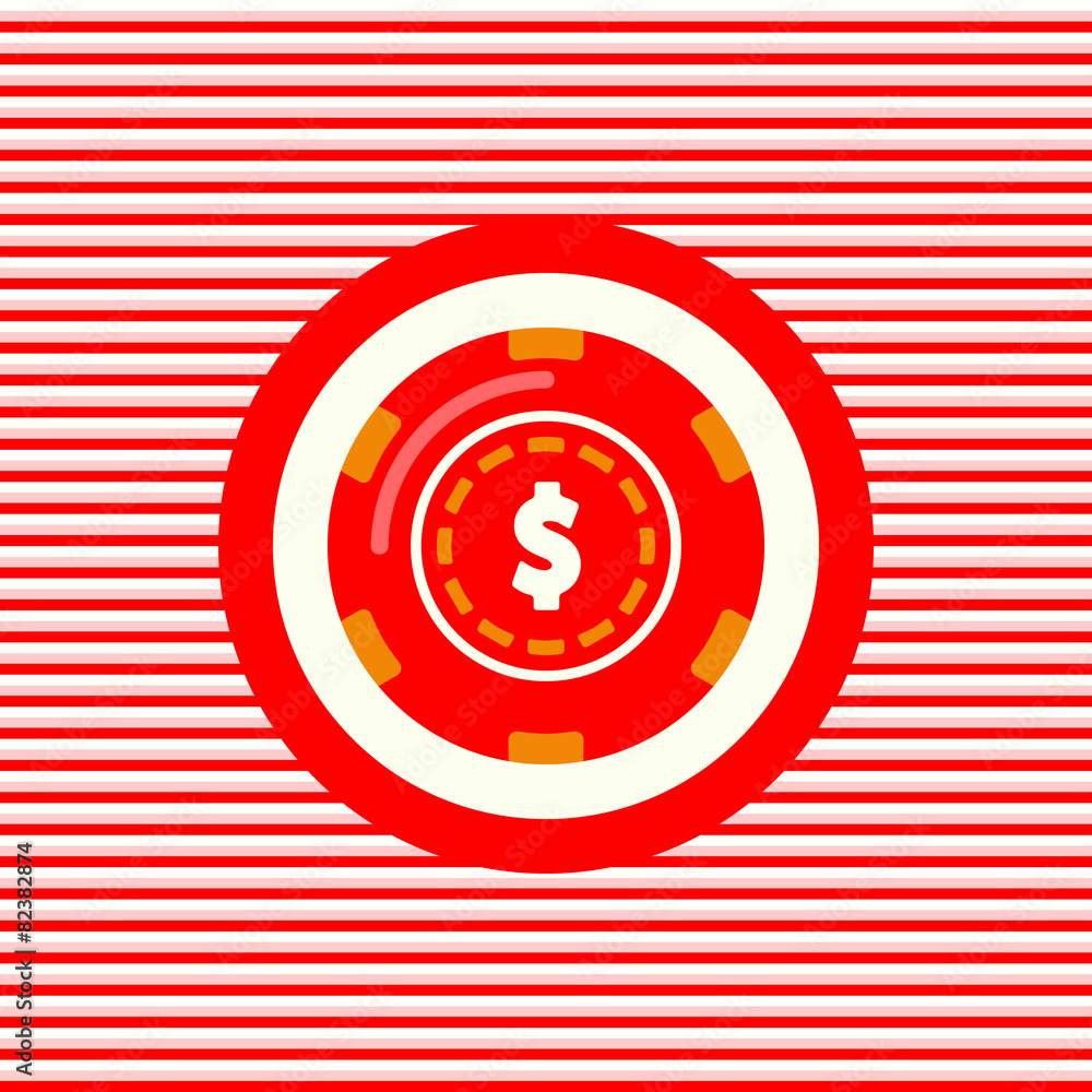 Casino chip color flat icon Casino chip color flat icon