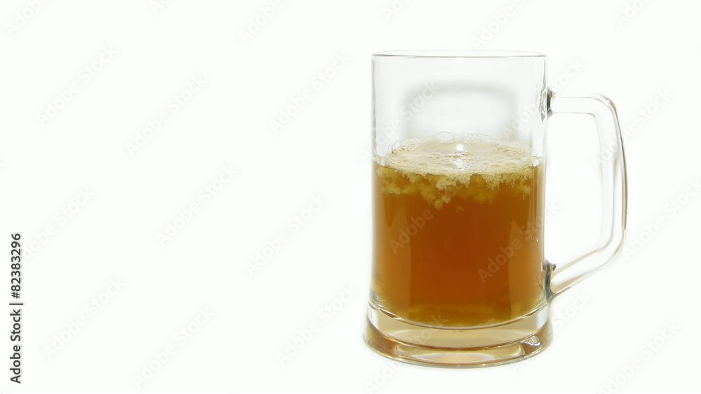 Genuine beer fermentation with yeast in a glass time lapse Genuine beer fermentation with yeast in a glass time lapse