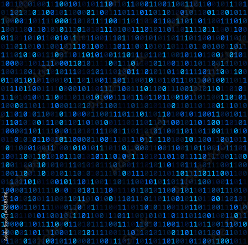 Binary background with blue digits.