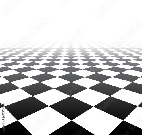Perspective checkered surface.