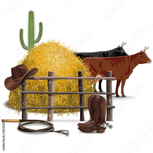 Vector Cowboy Farming Concept