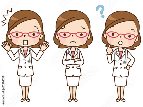 女性 医者 表情セット