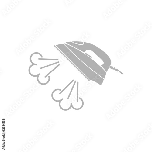 Simple icon iron with steam.
