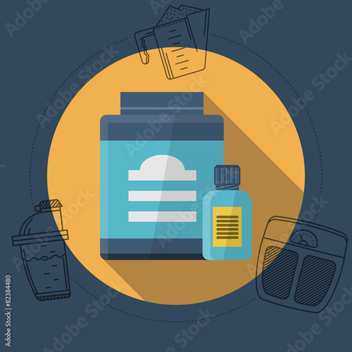 Flat color vector illustration for athlete diet