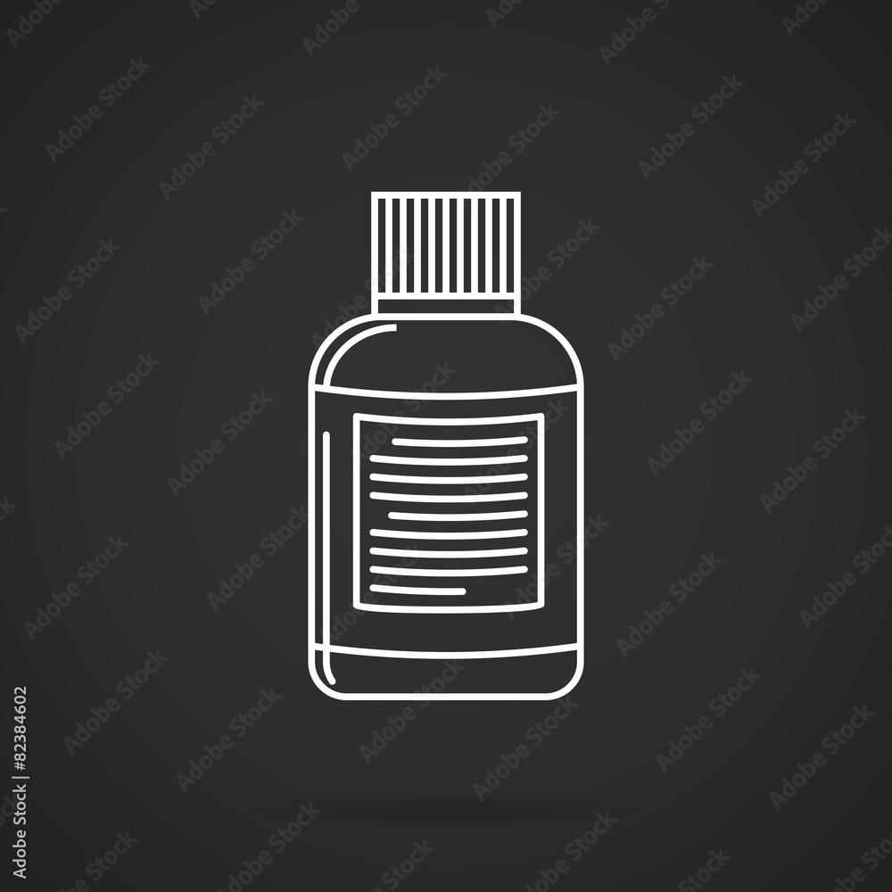 White line vector icon for plastic jar White line vector icon for plastic jar