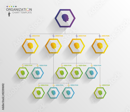 Modern organization chart template. Vector