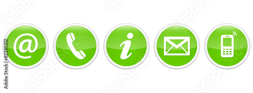 Contact Us – Round glossy light green sticker buttons