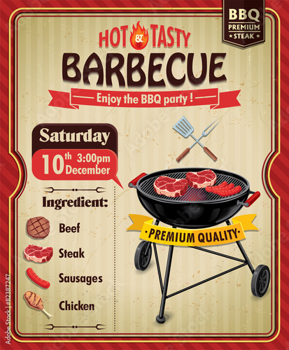 Vintage barbecue poster design