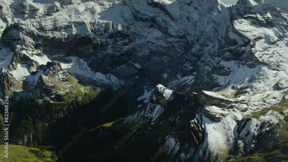 Wide shot of snow covered mountain / Schilthorn Piz Gloria, Bern, Switzerland Wide shot of snow covered mountain / Schilthorn Piz Gloria, Bern, Switzerland