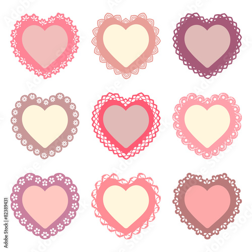 set of heart shaped frames